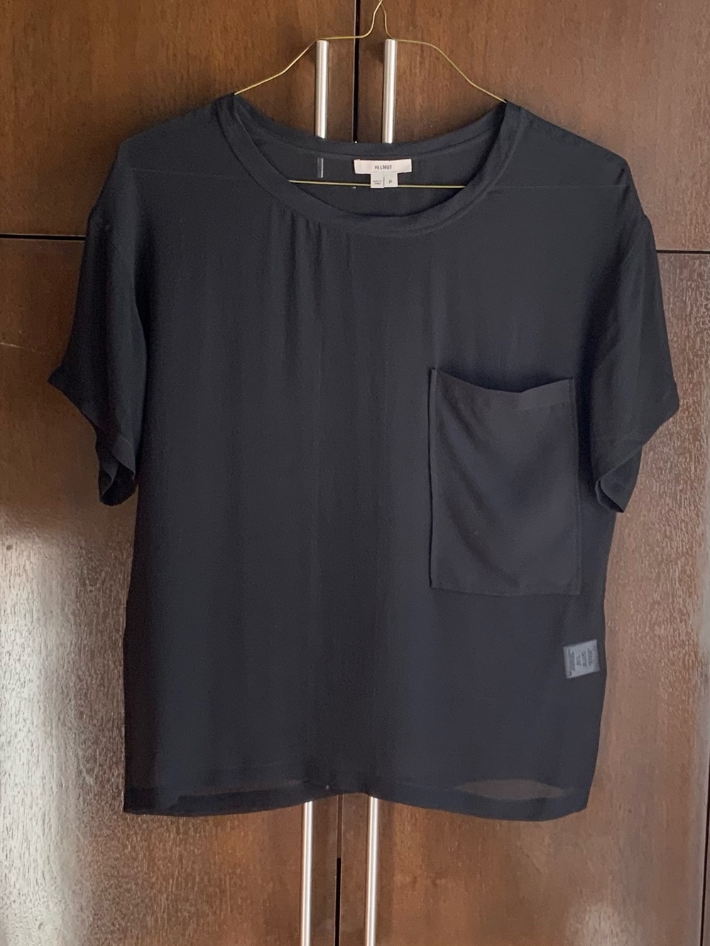 HELMUT Black Ghost Silk Pocket Tee